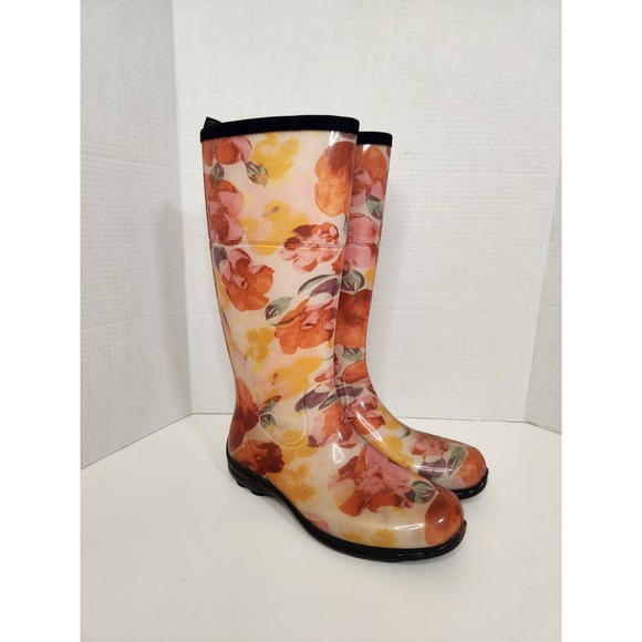 Kamik Floral Waterproof Rain Boots Womens Size 9 - Picture 1 of 10